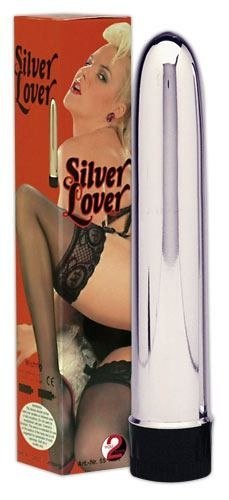 KLACZYCZNY WIBRATOR - SILVER LOVER 19 CM SREBRNY