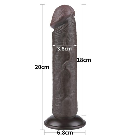 REALISTYCZNE DILDO Z PRZYSSAWKĄ, 20 CM, TPE, ELASTYCZNE, Z PRZYSSAWKĄ