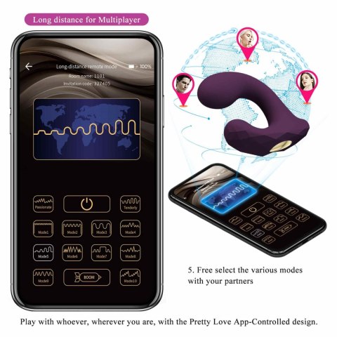 PRETTY LOVE - Billy Purple, 12 vibration functions Mobile APP remote control PRETTY LOVE - Billy Purple, 12 vibration functions Mobile APP remote control