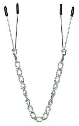 KLIPSY KLAMRY NA SUTKI Z ŁAŃCUSZKIEM SILIKON BDSM