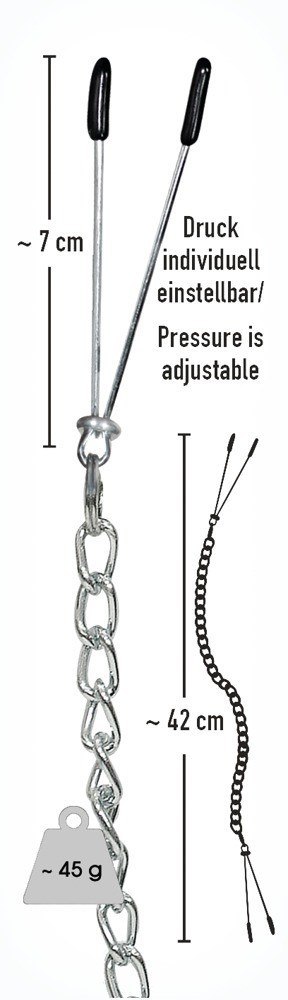 KLIPSY KLAMRY NA SUTKI Z ŁAŃCUSZKIEM SILIKON BDSM