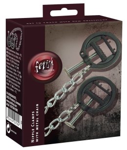 KLIPSY KLAMRY NA SUTKI Z ŁAŃCUSZKIEM SILIKON BDSM