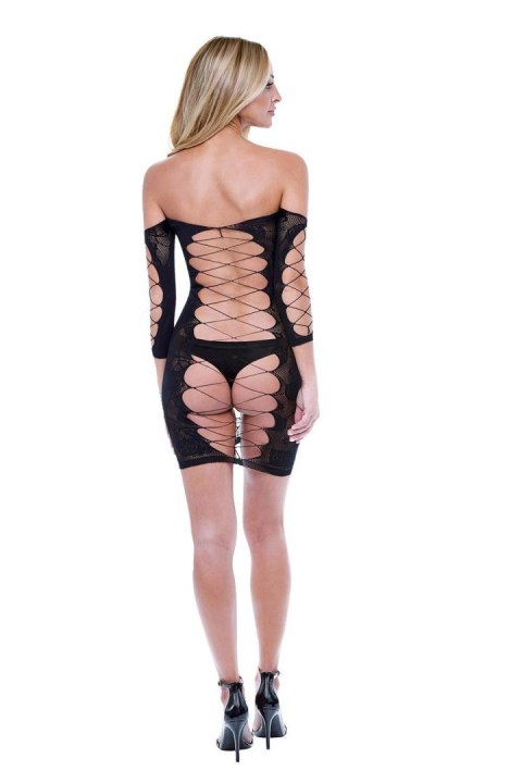BACI CORSET FRONT LONG SLEEVE MINI DRESS BLACK, OS BACI CORSET FRONT LONG SLEEVE MINI DRESS BLACK, OS