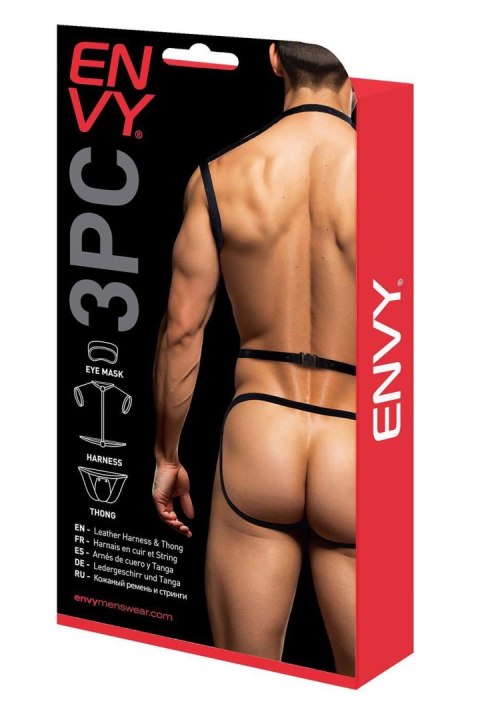 ENVY 3 PCS WETLOOK CHEST HARNESS, M/L ENVY 3 PCS WETLOOK CHEST HARNESS, M/L