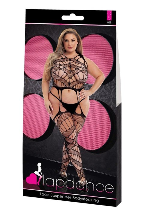 LAPDANCE LACE SUSPENDER BODYSTOCKING BLACK, QUEEN LAPDANCE LACE SUSPENDER BODYSTOCKING BLACK, QUEEN