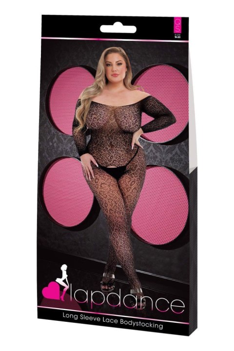 LAPDANCE LONG SLEEVE LACE BODYSTOCKING BLACK, QUEEN LAPDANCE LONG SLEEVE LACE BODYSTOCKING BLACK, QUEEN