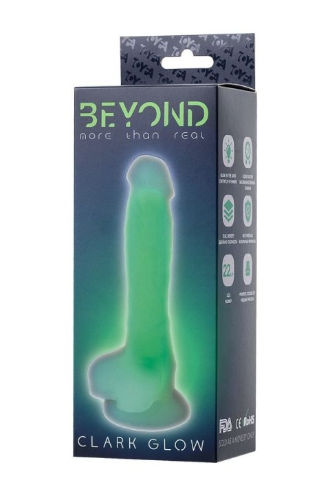 Dildo z przyssawką Beyond Clark Glow Green 22cm Toyfa Dildo z przyssawką Beyond Clark Glow Green 22cm Toyfa