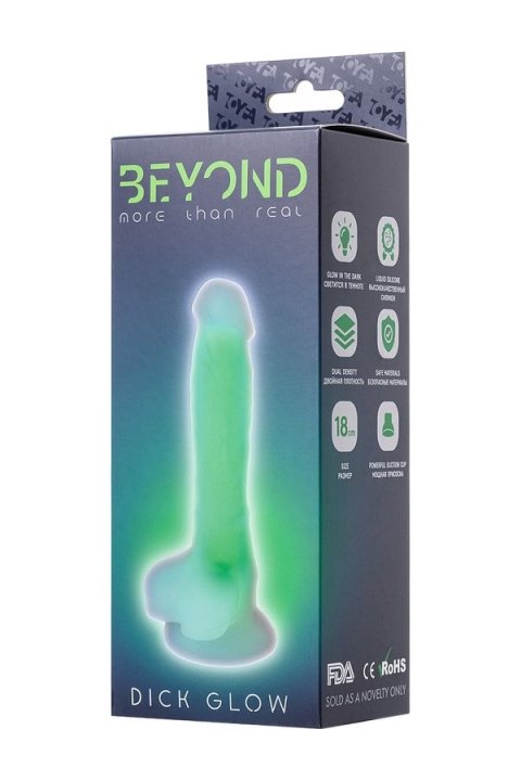 Dildo z przyssawką Beyond Dick Glow Green 18cm Toyfa Dildo z przyssawką Beyond Dick Glow Green 18cm Toyfa