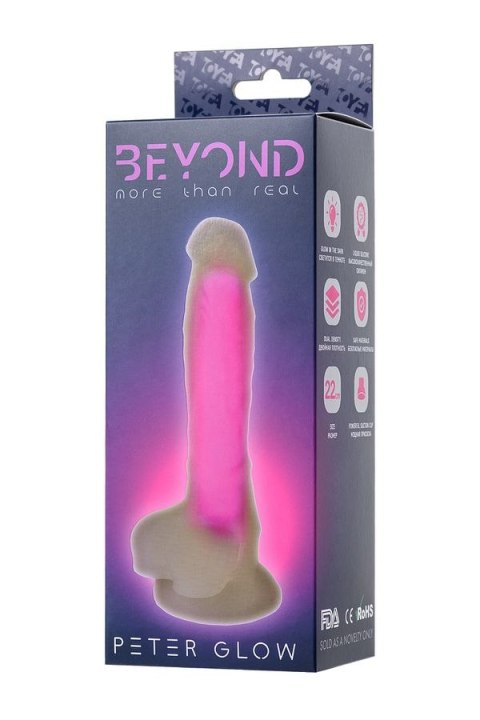 Dildo z przyssawką Beyond Peter Glow Pink 22cm Toyfa Dildo z przyssawką Beyond Peter Glow Pink 22cm Toyfa