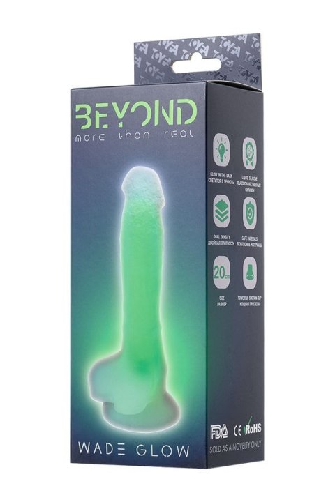 Dildo z przyssawką Beyond Wade Glow Green 20cm Toyfa Dildo z przyssawką Beyond Wade Glow Green 20cm Toyfa