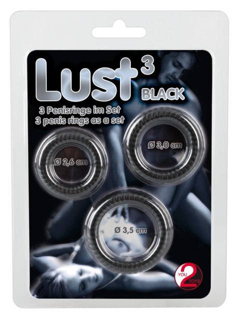 PIERŚCIEŃ LUST 3 COCK RINGS BLACK PIERŚCIEŃ LUST 3 COCK RINGS BLACK