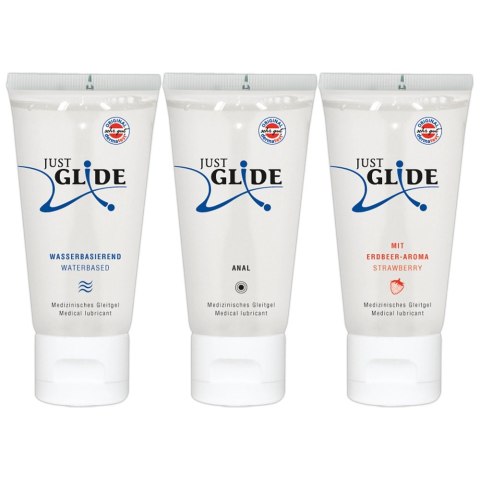 ZESTAW ŻELI SMAKOWYCH JUST GLIDE 3X50 ML ZESTAW ŻELI SMAKOWYCH JUST GLIDE 3X50 ML