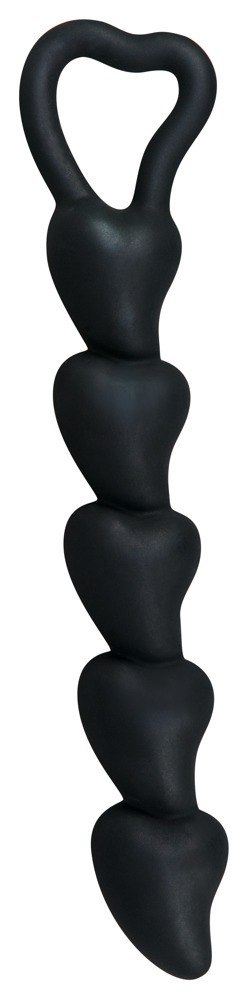 KORALIKI ANALNE SILIKONOWE HEARTS 18,5 CM BLACK VELVETS