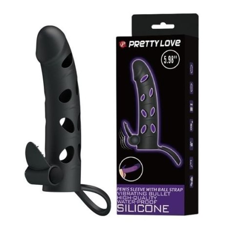 Pretty Love 6 Inch Vibrating Penis Sleeve Black Pretty Love 6 Inch Vibrating Penis Sleeve Black