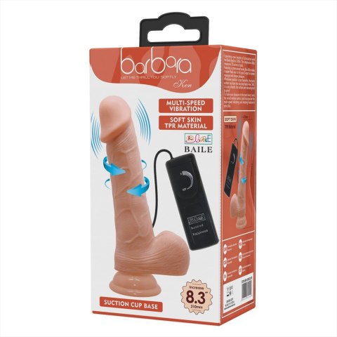 Wibrator Barbara Ken z przyssawką 20 cm Lybaile Wibrator Barbara Ken z przyssawką 20 cm Lybaile