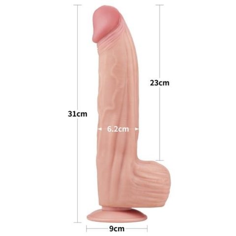 12'' King Sized Sliding Skin Dual Layer Dong 12'' King Sized Sliding Skin Dual Layer Dong