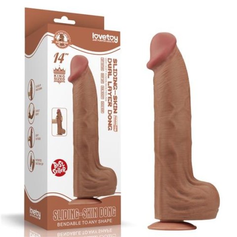 14'' King Sized Sliding Skin Dual Layer Dong 14'' King Sized Sliding Skin Dual Layer Dong