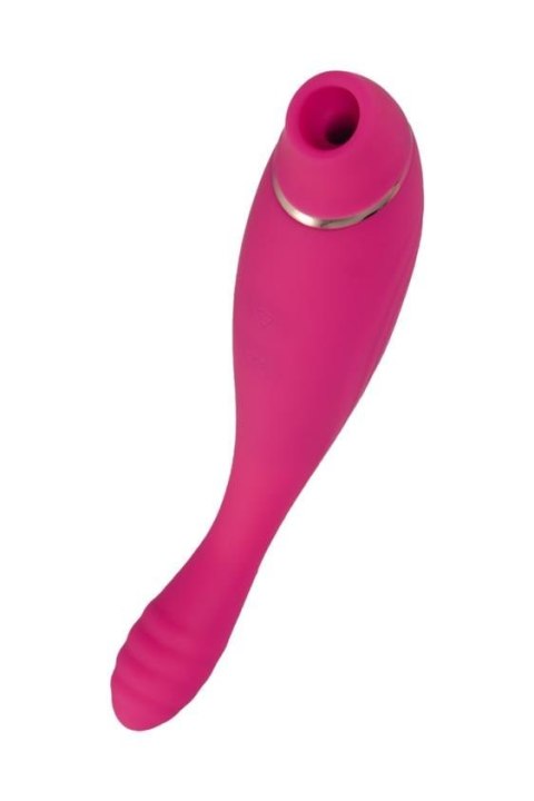 JOS Danvi vibrator with vacuum wave stimulation, silicone, pink, 21.5 cm