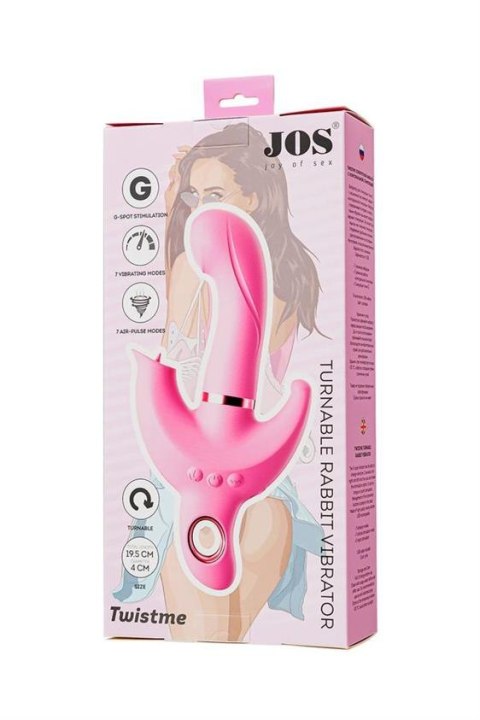 JOS Vibrator with clitoral stimulator JOS Twistme, silicone, pink, 19.5 cm JOS Vibrator with clitoral stimulator JOS Twistme, silicone, pink, 19.5 cm