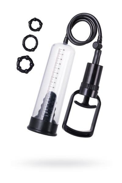 A-TOYS, Penis Pump, PVC, Black, 23.5 cm 3 cock rings included A-TOYS, Penis Pump, PVC, Black, 23.5 cm 3 cock rings included