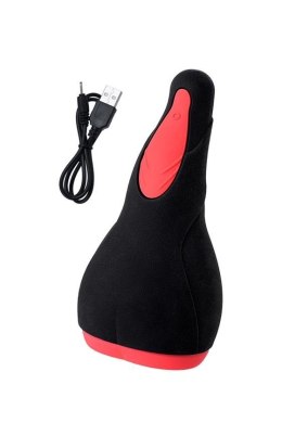 Erotist Eruption; Rechargeable masturbator, Silicone, Black, 18.5 cm.