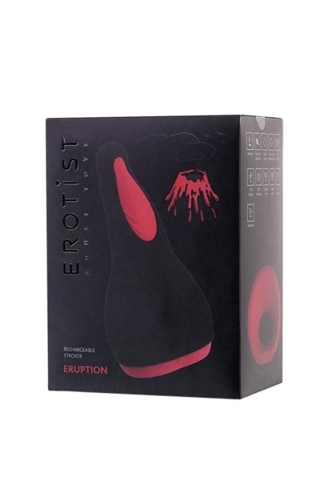 Erotist Eruption; Rechargeable masturbator, Silicone, Black, 18.5 cm. Erotist Eruption; Rechargeable masturbator, Silicone, Black, 18.5 cm.