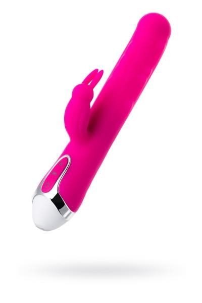 JOS BALLE, Vibrator with clitoral stimulator with moving balls, silicone, pink, 23 cm JOS BALLE, Vibrator with clitoral stimulator with moving balls, silicone, pink, 23 cm