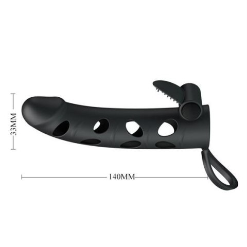 Pretty Love 5,5 Inch Vibrating Penis Sleeve Black