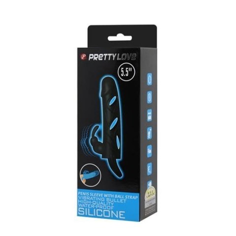 Pretty Love 5,5 Inch Vibrating Penis Sleeve Black