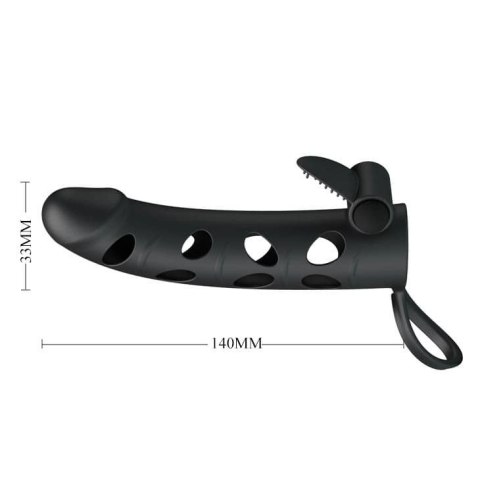 Pretty Love 5,5 Inch Vibrating Penis Sleeve Black