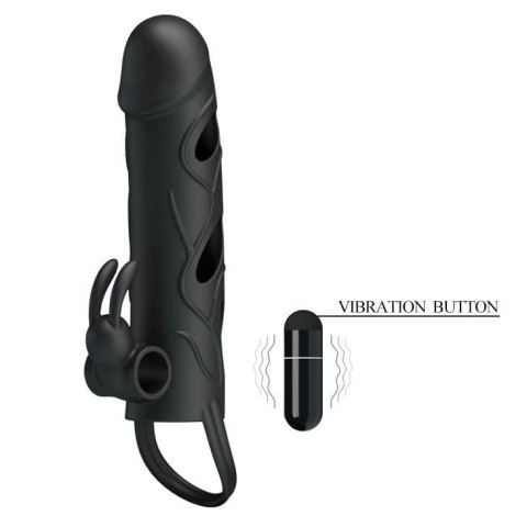 Pretty Love 5,5 Inch Vibrating Penis Sleeve Black