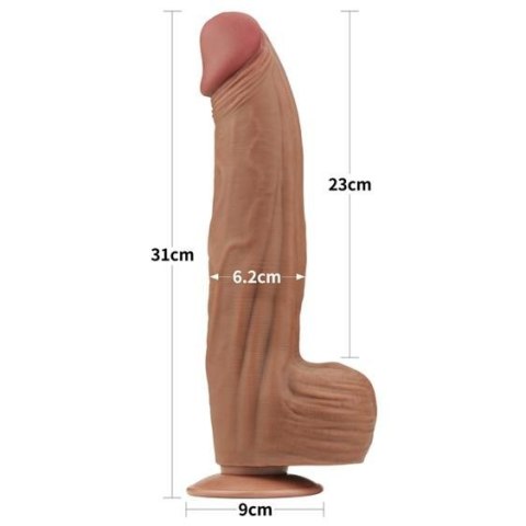 12'' King Sized Sliding Skin Dual Layer Dong 12'' King Sized Sliding Skin Dual Layer Dong
