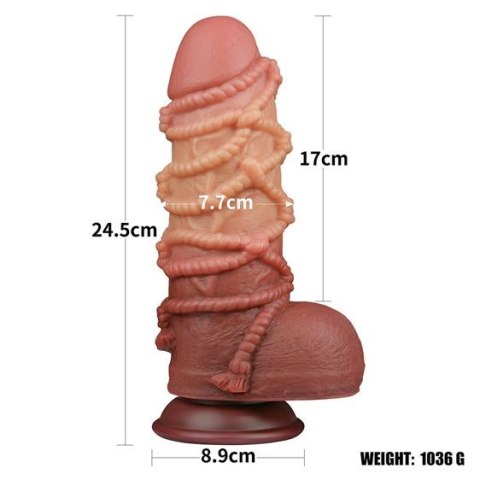 9.5'' Dual layered Platinum Silicone Cock with Rope 9.5'' Dual layered Platinum Silicone Cock with Rope