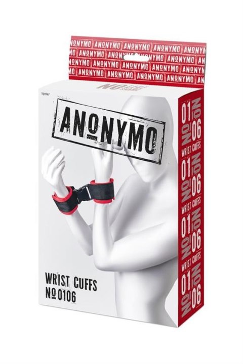 Anonymo handcuffs, velour, red, 24 cm Anonymo handcuffs, velour, red, 24 cm