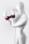 Anonymo handcuffs, velour, red, 24 cm