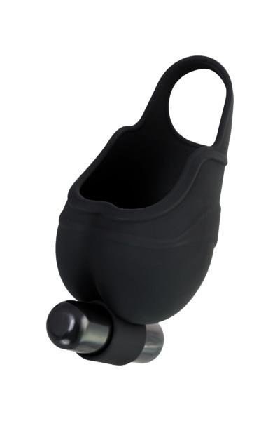 EROTIST Scrotum cover with an erection ring and vibration Attraction, silicone, black, 6.5 cm EROTIST Scrotum cover with an erection ring and vibration Attraction, silicone, black, 6.5 cm