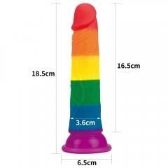 Prider Dildo 7.0' Colorful