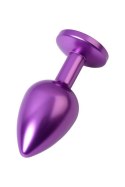 Purple anal plug TOYFA Metal,with a amethyst colored gem