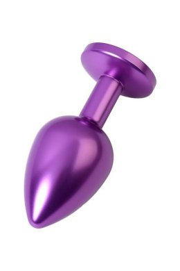 Purple anal plug TOYFA Metal,with a amethyst colored gem