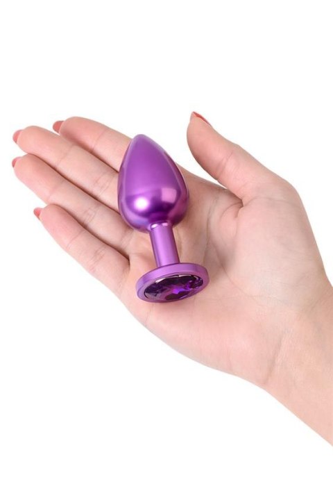 Purple anal plug TOYFA Metal,with a amethyst colored gem Purple anal plug TOYFA Metal,with a amethyst colored gem