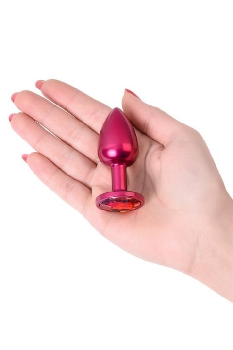 Red anal plug TOYFA Metal with a red colored gem Red anal plug TOYFA Metal with a red colored gem