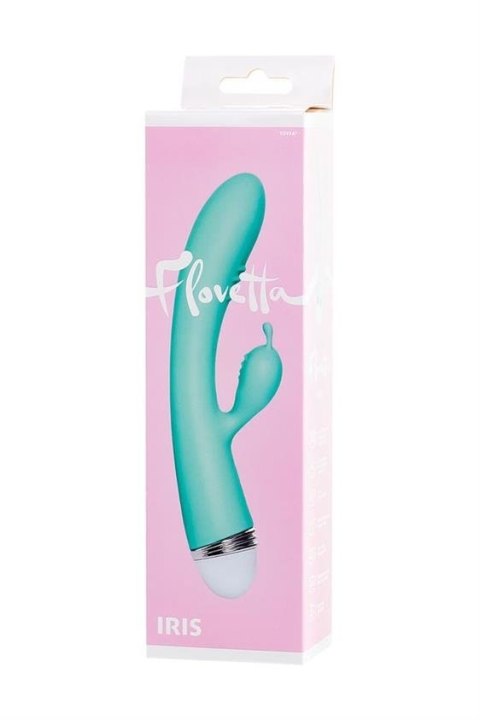 Vibrator with clitoral stimulator Flovetta by Toyfa Iris, silicone, mint, 22 cm Vibrator with clitoral stimulator Flovetta by Toyfa Iris, silicone, mint, 22 cm