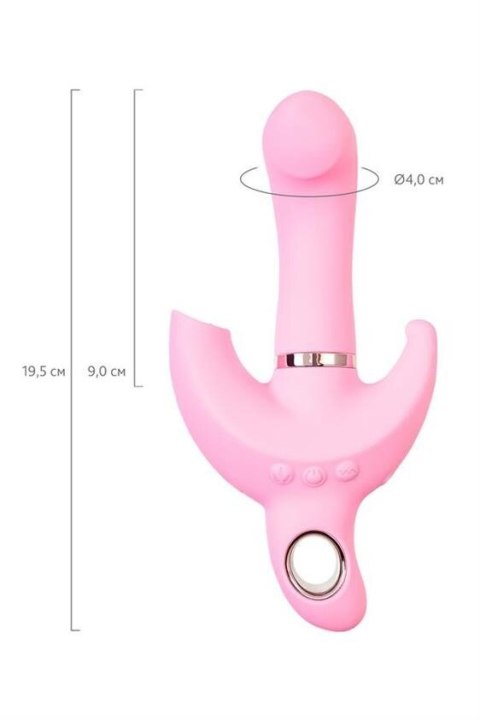JOS Vibrator with clitoral stimulator JOS Twistme, silicone, pink, 19.5 cm JOS Vibrator with clitoral stimulator JOS Twistme, silicone, pink, 19.5 cm