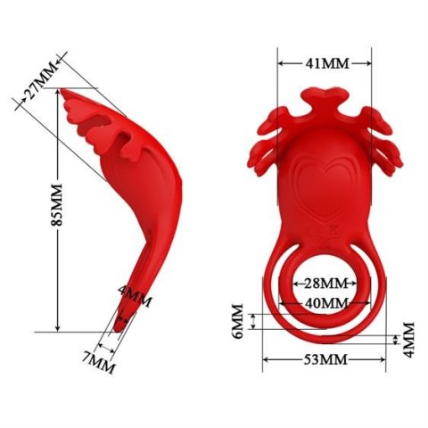 Pretty Love Vibrating Cock Ring Red Pretty Love Vibrating Cock Ring Red