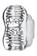 MASTURBATOR LINGAM KHANI, 9CM PRZEŹROCZYSTY WIBRACJE STYMULACJA ORALNA