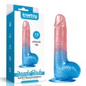DILDO ŻELOWE DAZZLE STUDS, 19 CM, TPE, WIELOKOLOROWE, Z PRZYSSAWKĄ