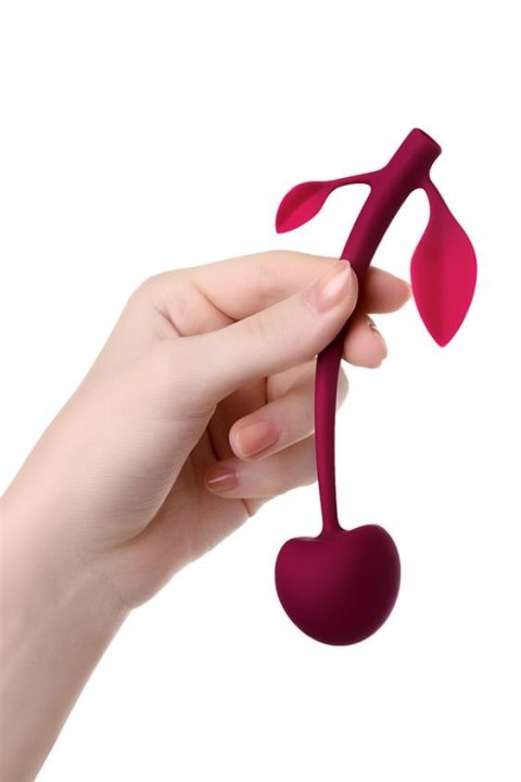Wild cherry JOS pleasure ball with a ball inside and flexible tail color:cherry Wild cherry JOS pleasure ball with a ball inside and flexible tail color:cherry
