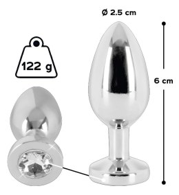 KOREK ANAL SEX STALOWY JEWEL DIAMOND 6 CM KRYSZTAL