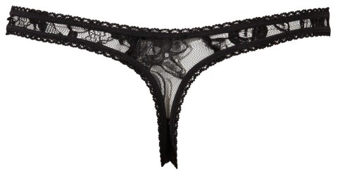 KORONKOWE STRINGI Z OTWARTYM KROCZEM CZARNE XL