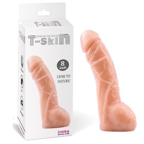 DILDO SPREAD ME NO.02 T-SKIN,20,5CM PVC REALISTYCZNE ŻOŁĘDZIE I MOSZNA